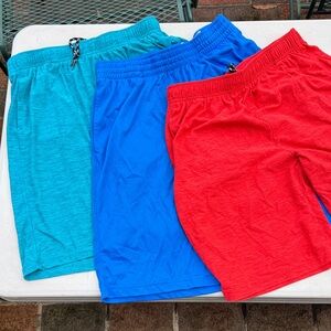 Bundle of 3 - Boys  Athletic Shorts - pockets and elastic waist